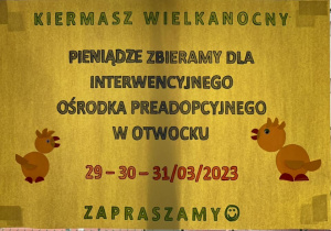 Plakat informujący o kiermaszu.