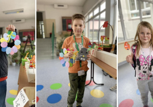 Uczniowie prezentują swoje zakupy.
