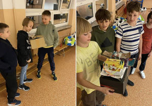 Uczniowie prezentują i omawiają swoje budowle.