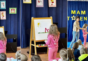 Mia przezentuje talent malarski.
