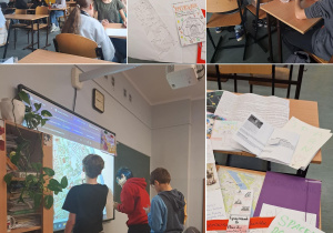Starsi uczniowie podczas lekcji historii przygotowują dla młodszych kolegów "Spacerowniki po Powiślu".